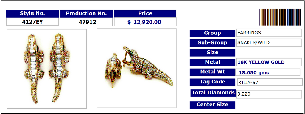 Dangling Crocodile Earring