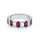 Valentines - Alternating Ruby and Diamond Half Band