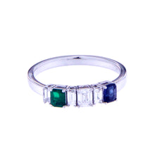 EMERALD - SAPPHIRE - BAGUETTE DIAMOND RING