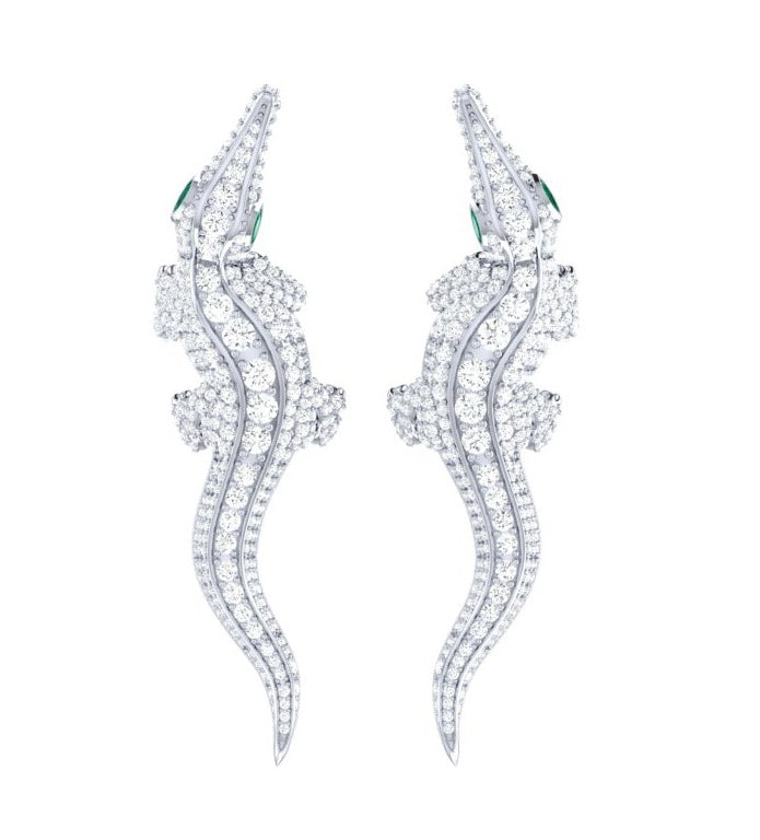 Swimming Crocodile Earring