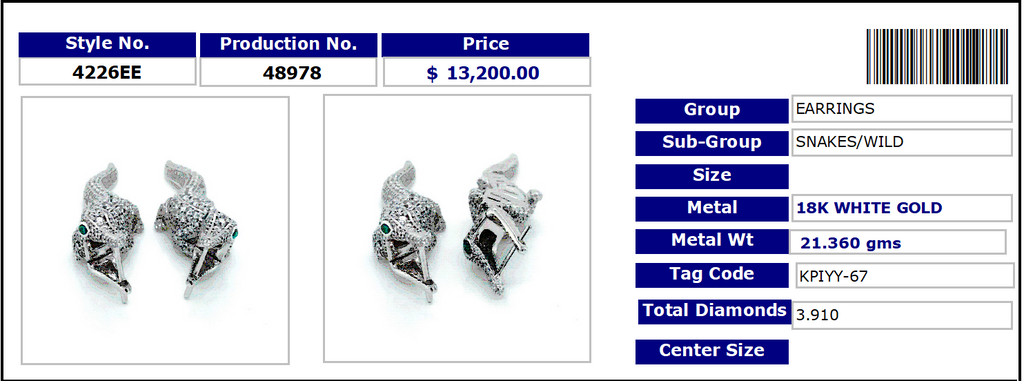 Swimming Crocodile Earring