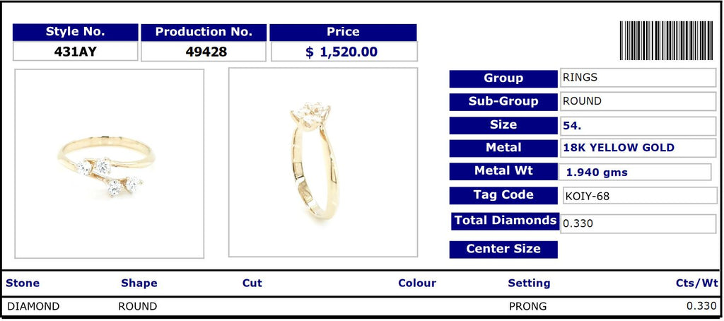 Four Diamond Ring - Coral Collection