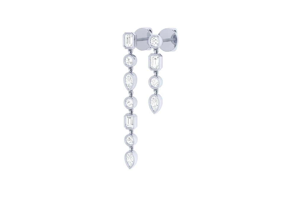 Asymmetrical Chic Diamond Earrings