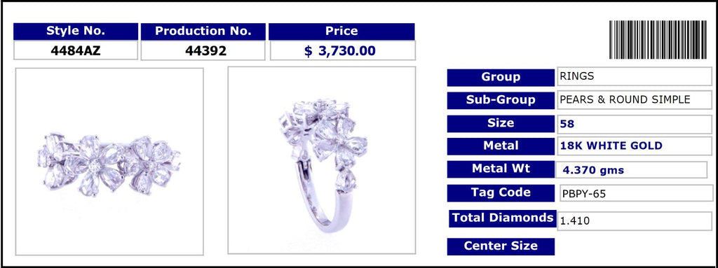 Floral Pear Diamond Ring