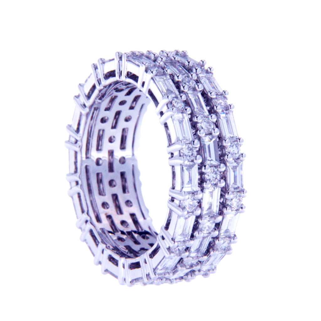 BAGUETTE&ROUND DIAMOND FULL BANDS RING