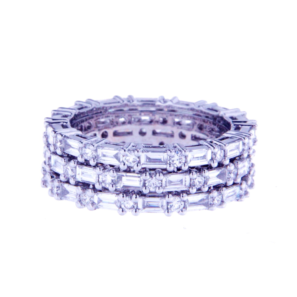 BAGUETTE&ROUND DIAMOND FULL BANDS RING