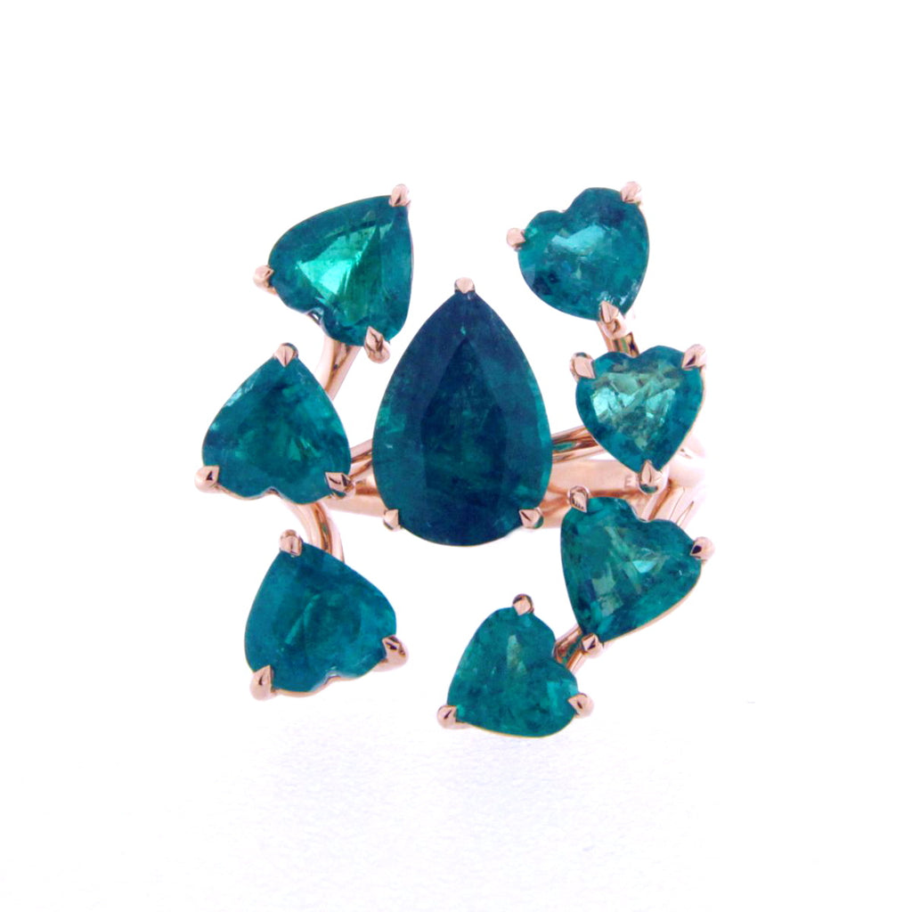 Encompassing Emerald Hearts - Coral Collection