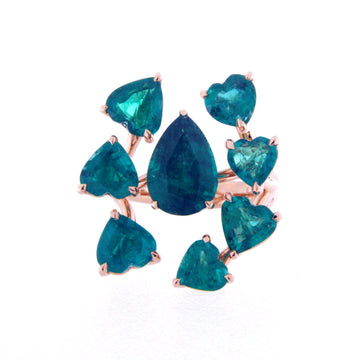 Encompassing Emerald Hearts - Coral Collection