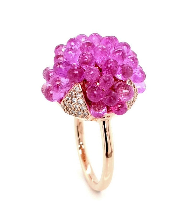 DANCING PINK SAPPHIRE BRIOLETTE RING