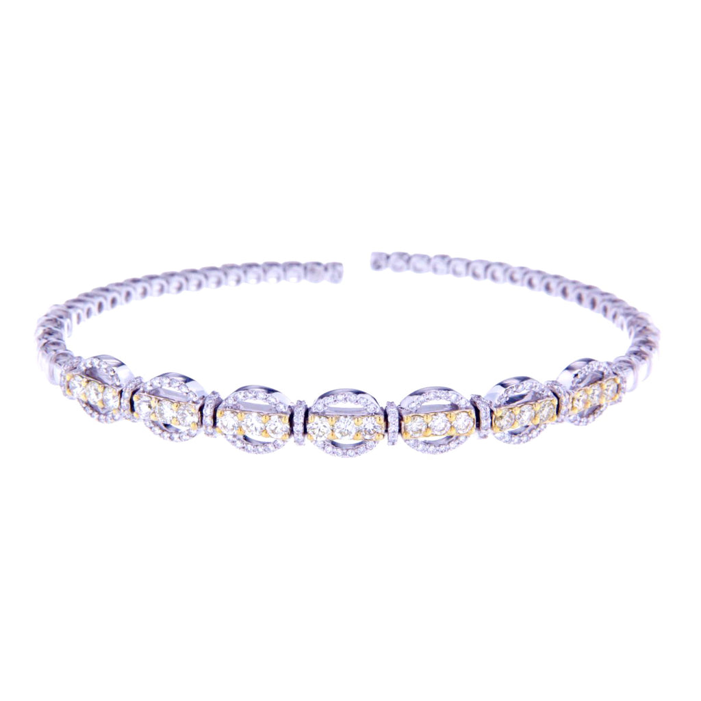 ITALIAN YELLOW - WHITE DIAMOND BANGLE