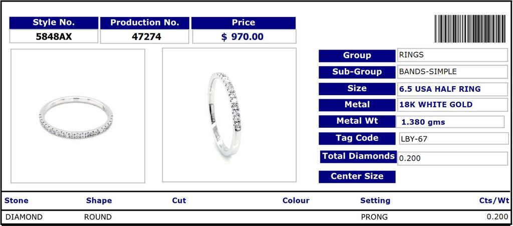 Classic Diamond Half Band