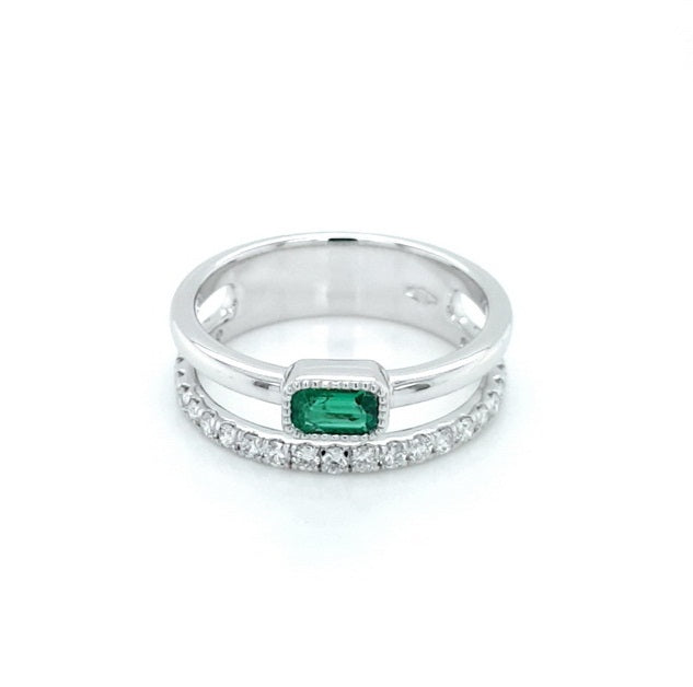 Classic Emerald Dual Ring