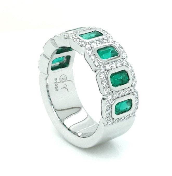 Haloed Emeralds Half Band