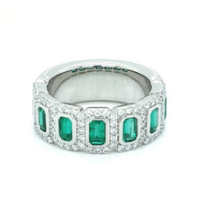 Haloed Emeralds Half Band
