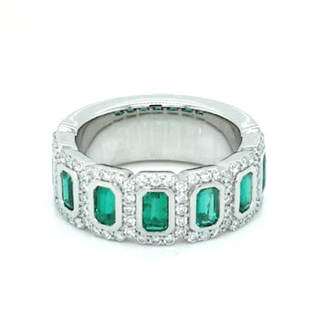 Haloed Emeralds Half Band
