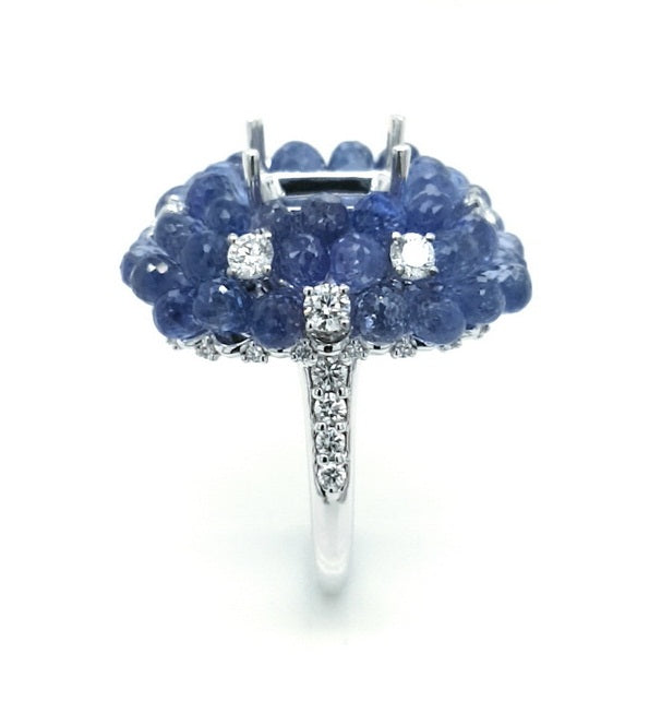 Semi-mount Blue Briolette Ring