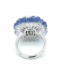 Semi-mount Blue Briolette Ring
