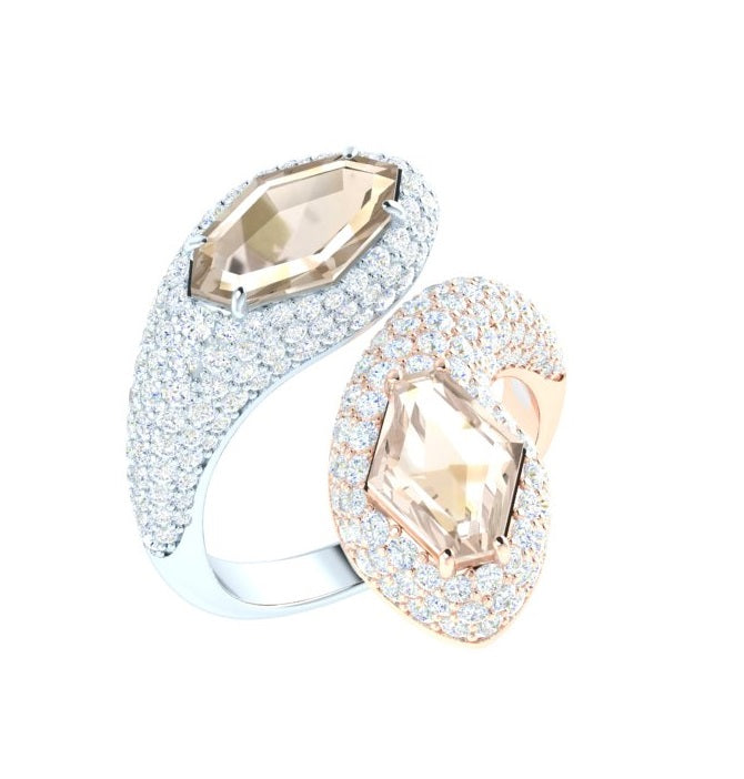 Contraire Fancy Diamond Snake Ring