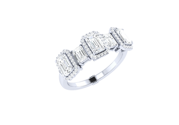 Glittering Trio Diamond Ring