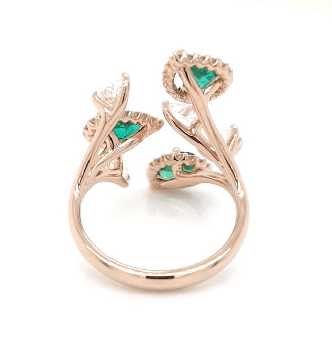 Dazzling Haloed Emeralds - Coral Collection
