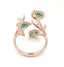 Dazzling Haloed Emeralds - Coral Collection