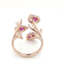 Dazzling Haloed Rubies - Coral Collection