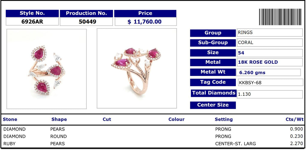 Dazzling Haloed Rubies - Coral Collection
