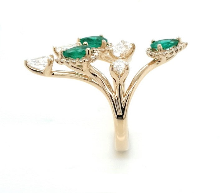 Forest Emerald Pear Ring - Coral Collection