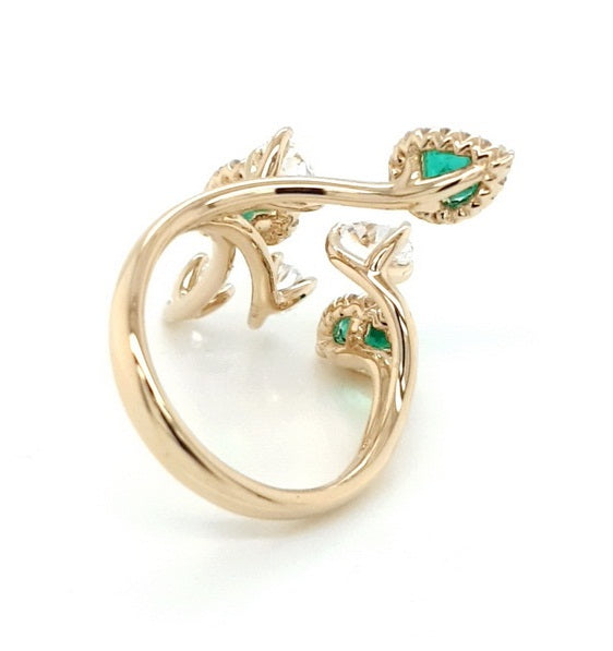 Forest Emerald Pear Ring - Coral Collection