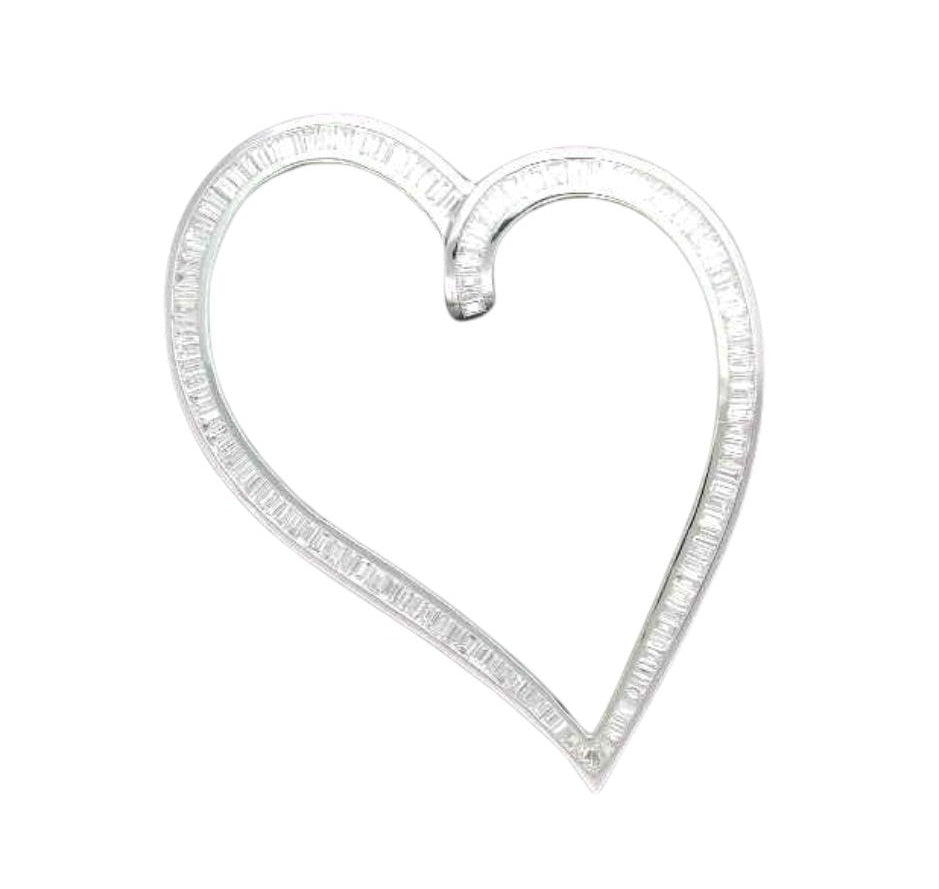 Valentines - Baguette Lopsided Heart Pendant