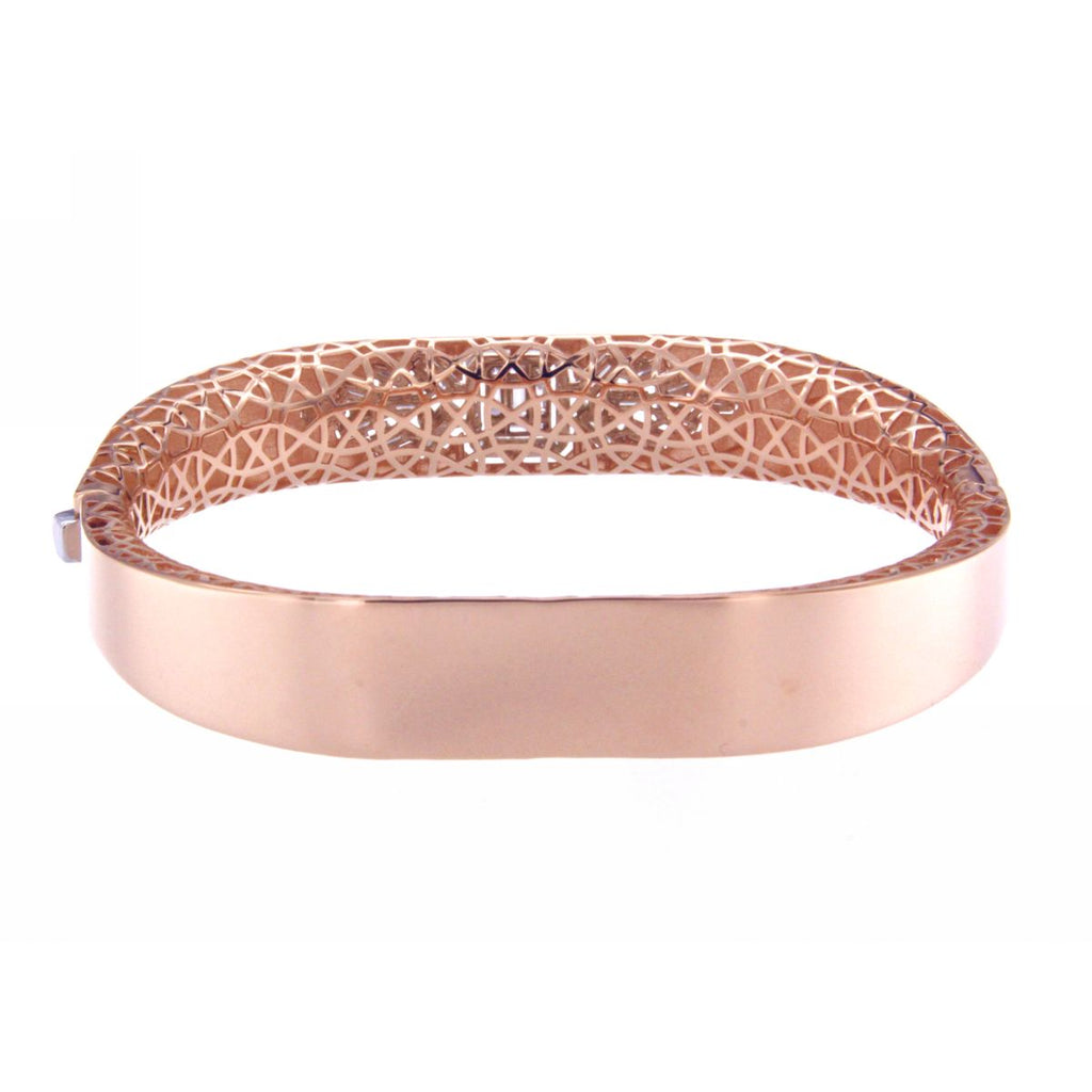 ITALIAN ROSE&WHITE DIAMON BANGLE