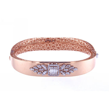 ITALIAN ROSE&WHITE DIAMON BANGLE