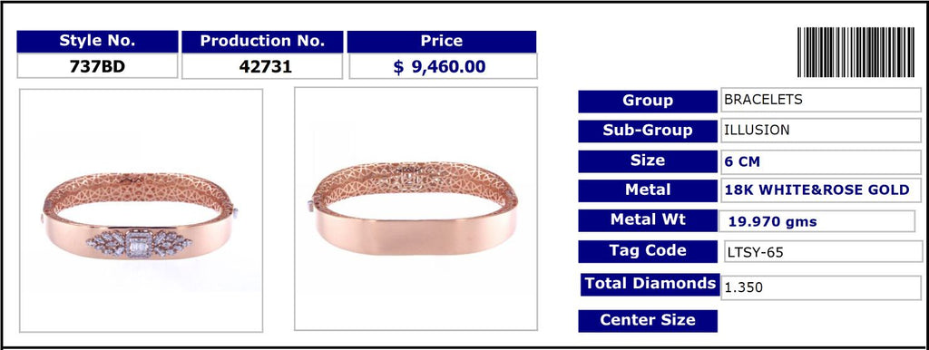 Italian Diamond Adorned Bangle