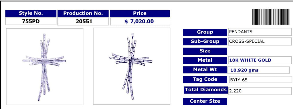 Diamond Straw Cross Pendant