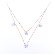 FLORAL DOUBLE STACK ROSE GOLD NECKLACE