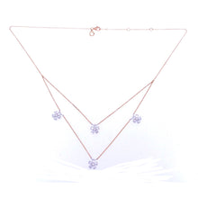 FLORAL DOUBLE STACK ROSE GOLD NECKLACE