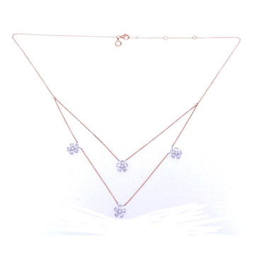 FLORAL DOUBLE STACK ROSE GOLD NECKLACE