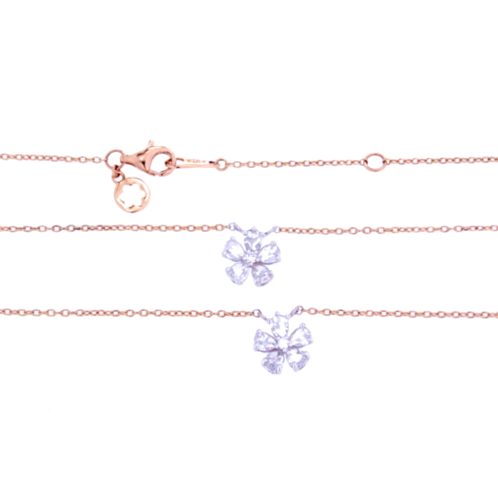 FLORAL DOUBLE STACK ROSE GOLD NECKLACE