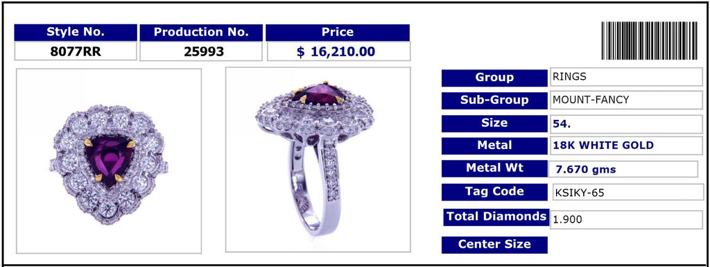 Floral Pear Ruby Ring