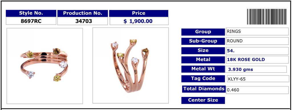 Classic Coral Fancy Diamond Ring