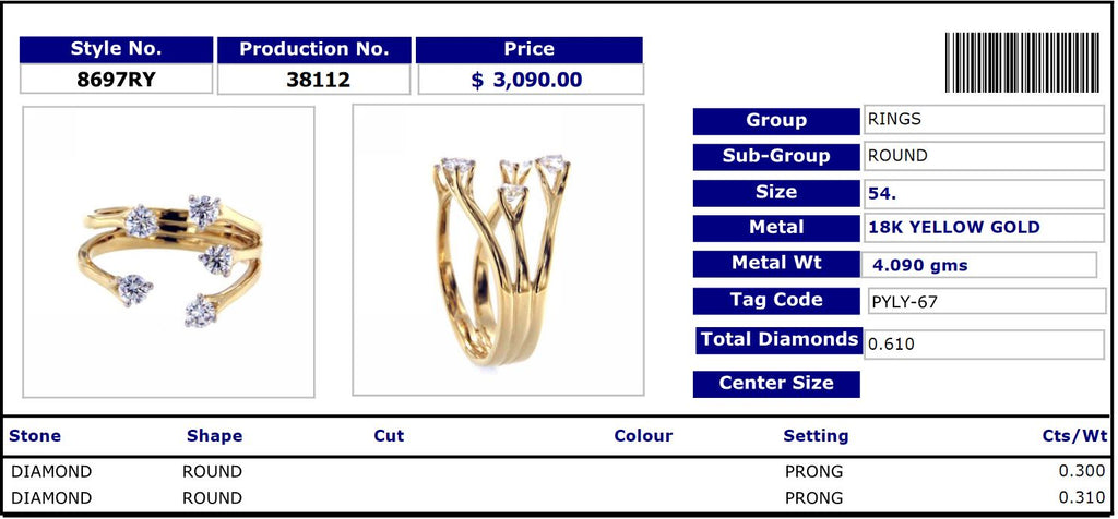 Five Diamond Ring - Coral Collection