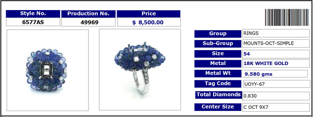 Semi-mount Blue Briolette Ring