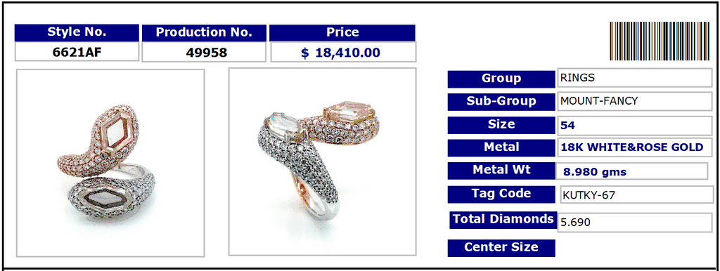 Contraire Fancy Diamond Snake Ring