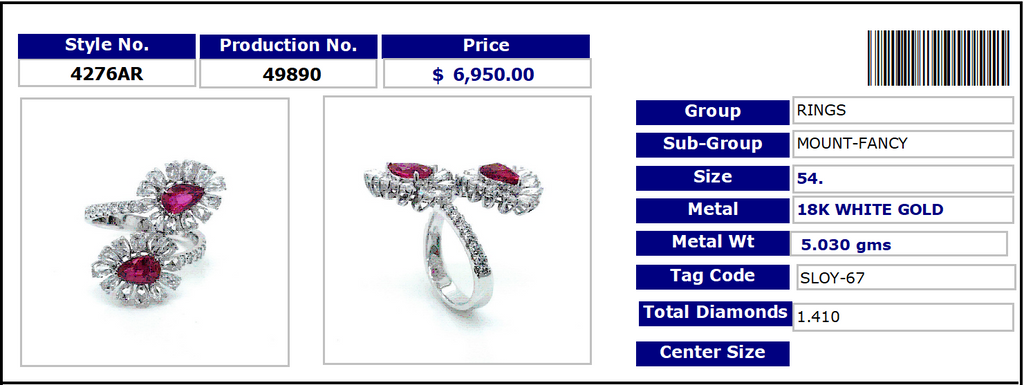 Ruby Adorned Twin Ring