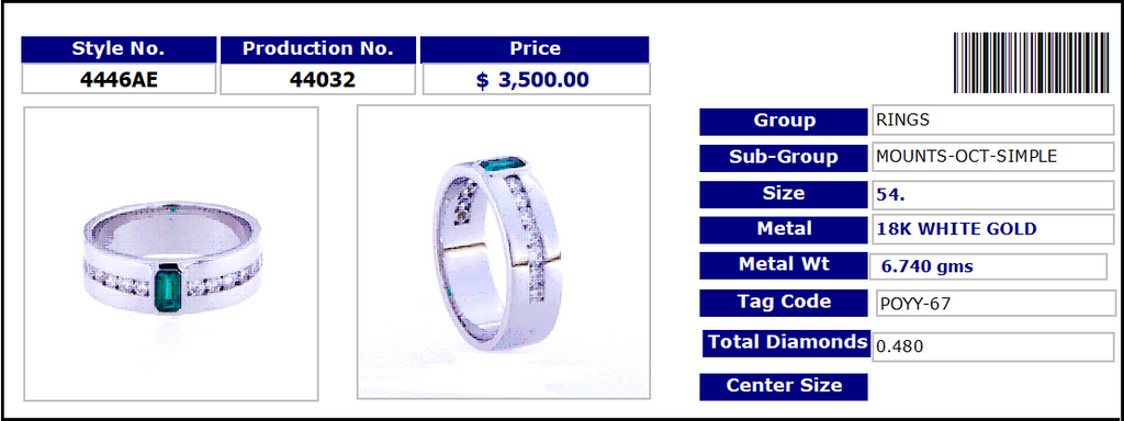 Emerald and Diamond Embedded Band