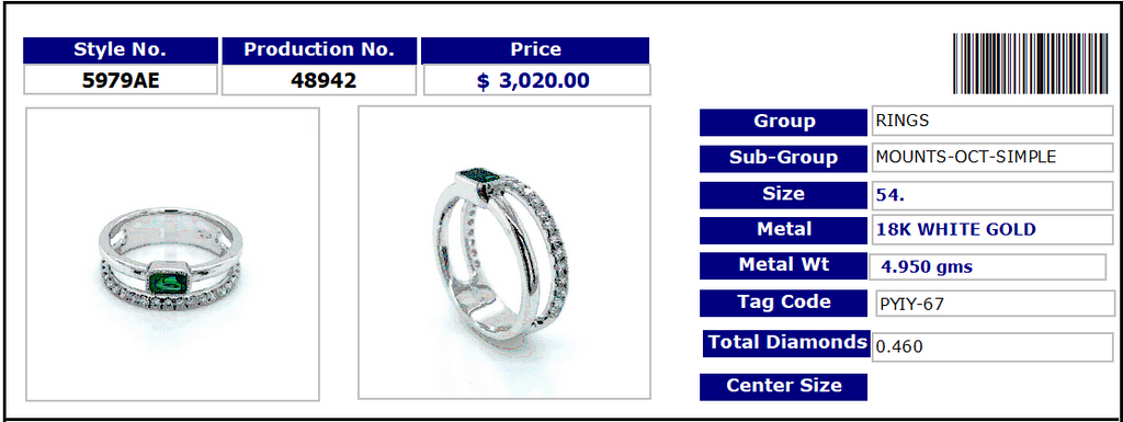 Classic Emerald Dual Ring