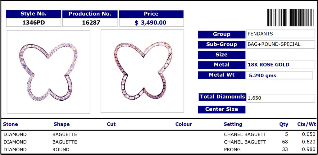 Diamond Mirage Butterfly Pendant