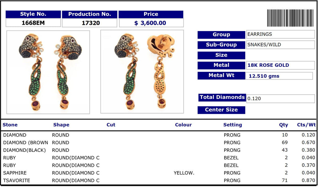 Frog Fantasy Earring 1668EM17320