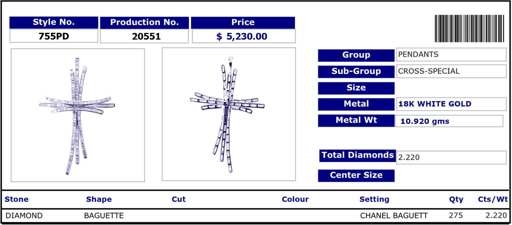 Multi Cross Pendant 755PD20551