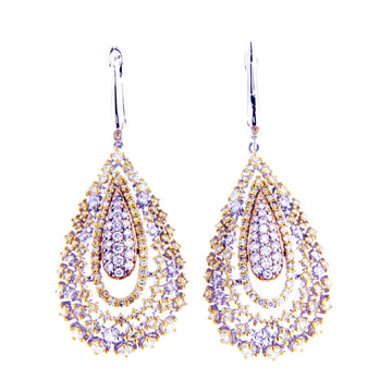 Combo of White & Yellow Diamond Party Earrings 2241EY27820